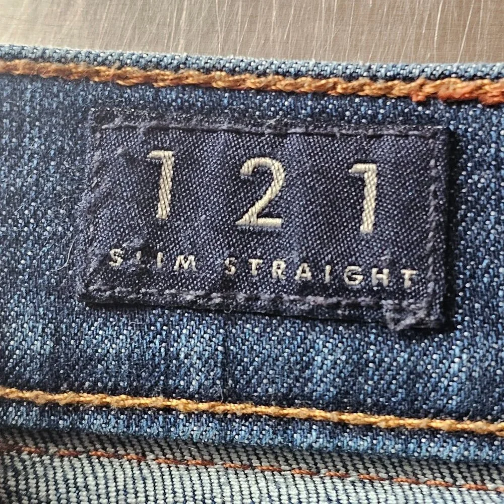 Lucky Brand 121 Slim Straight Jeans Men Tag 36x30 Act 38x28.5 Blue Stretch Denim - Picture 5 of 13